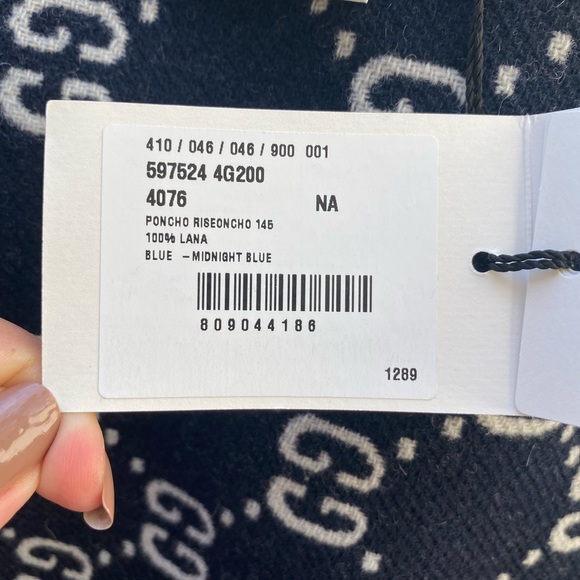 Gucci Poncho GG Logo Reversible Fringed 100% Wool - Picture 15 of 16